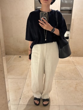 「6（ロク）のアイテム（パンツ）」を使った、yanさん（レディース・162cm）の夏コーディネート