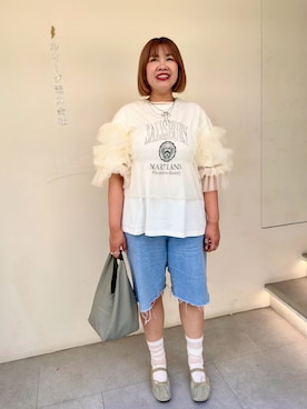 「MM6 Maison Margiela（ｴﾑｴﾑｼｯｸｽ ﾒｿﾞﾝ ﾏﾙｼﾞｪﾗ）のアイテム」を使った、amerieeeさん（骨格ウェーブ・レディース・163cm）の夏コーディネート