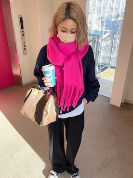 「158cm」｜「アイテム（スウェット）」を使った、12anna23さん（レディース・158cm）の冬コーディネート