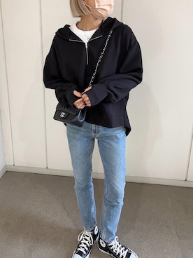 「sakishimatokyo（サキシマトーキョー）のアイテム（Tシャツ/カットソー）」を使った、12anna23さん（レディース・158cm）の春コーディネート