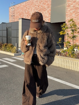 「アイテム（キャップ）」を使った、12anna23さん（レディース・158cm）の冬コーディネート