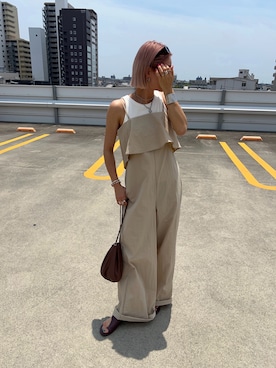 「158cm」｜「アイテム（サロペット/オーバーオール）」を使った、12anna23さん（レディース・158cm）の夏コーディネート