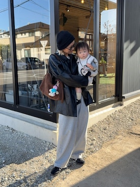 「アイテム（ニットキャップ/ビーニー）」を使った、12anna23さん（レディース・158cm）の冬コーディネート