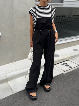 「158cm」｜「アイテム（サロペット/オーバーオール）」を使った、12anna23さん（レディース・158cm）の夏コーディネート