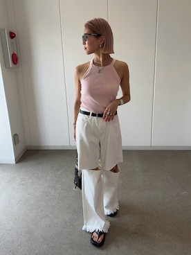 「AMAIL（アマイル）のアイテム（パンツ）」を使った、12anna23さん（レディース・158cm）の夏コーディネート