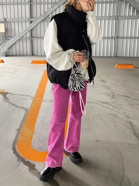 「158cm」｜「アイテム（スウェット）」を使った、12anna23さん（レディース・158cm）の秋コーディネート