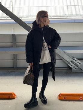 「158cm」｜「アイテム（スウェット）」を使った、12anna23さん（レディース・158cm）の冬コーディネート