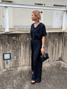 「158cm」｜「アイテム（サロペット/オーバーオール）」を使った、12anna23さん（レディース・158cm）の夏コーディネート