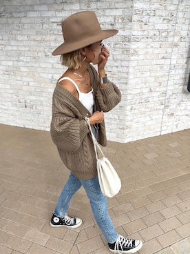 「MOUSSY（マウジー）のMVS SKINNY（デニムパンツ）」を使った、12anna23さん（レディース・158cm）の秋コーディネート