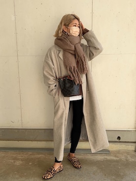 「ap retro（アプレトロ）のアイテム（チェスターコート）」を使った、12anna23さん（レディース・158cm）の冬コーディネート