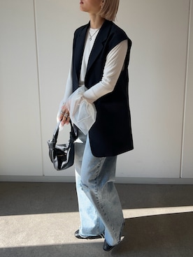 「LOWRYS FARM（ローリーズファーム）のストレッチヒールブーツ　851418（ブーツ）」を使った、12anna23さん（レディース・158cm）の冬コーディネート