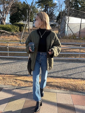 「CLANE（クラネ）のREVERSIBLE MILITARY BOA JACKET（その他アウター）」を使った、12anna23さん（レディース・158cm）の冬コーディネート