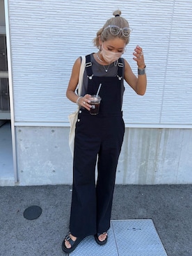 「158cm」｜「アイテム（サロペット/オーバーオール）」を使った、12anna23さん（レディース・158cm）の夏コーディネート