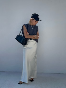 「UR'S（ユアーズ）のアイテム（スカート）」を使った、12anna23さん（レディース・158cm）の夏コーディネート