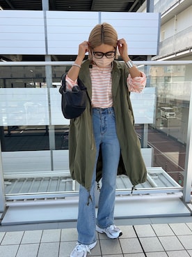 「ジレ」｜「アイテム（モッズコート）」を使った、12anna23さん（レディース・159cm）の春コーディネート