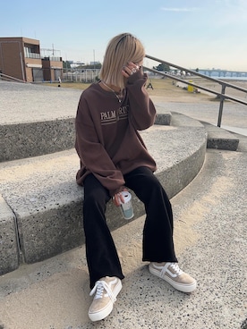 「158cm」｜「アイテム（スウェット）」を使った、12anna23さん（レディース・158cm）の秋コーディネート