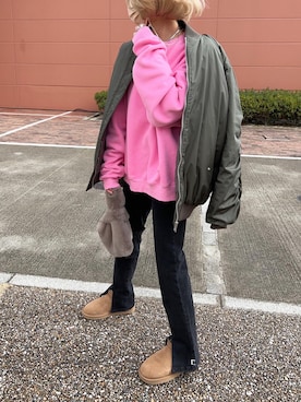 「海外系ファッション」｜「アイテム（MA-1）」を使った、12anna23さん（レディース・159cm）の冬コーディネート