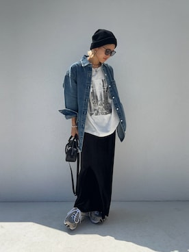「アイテム（ニットキャップ/ビーニー）」を使った、12anna23さん（レディース・158cm）の秋コーディネート