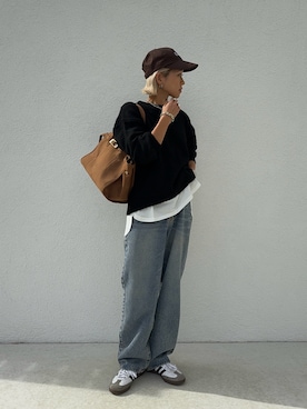 「アイテム（帽子）」を使った、12anna23さん（レディース・158cm）の秋コーディネート