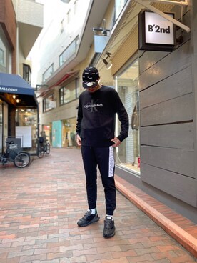 「A4A（エーフォーエー）のA4A/エーフォーエー/40s強撚糸ラウンドTシャツ（Tシャツ/カットソー）」を使った、Renさん（メンズ・182cm）の秋コーディネート