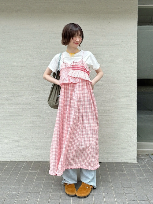 bulle de savon（ビュルデサボン）の「smocking check ワンピース