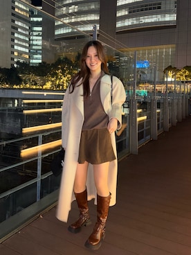 「アイテム（その他アウター）」を使った、Chisato Tagamiさん（レディース・163cm）の秋コーディネート