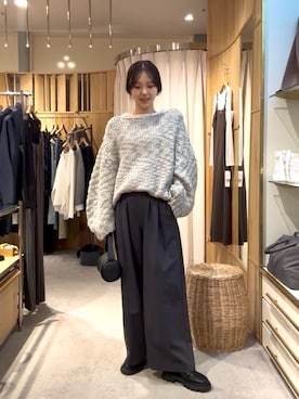 「ワントーンコーデ」｜Chisato Tagamiさん（レディース・163cm）の冬コーディネート