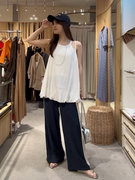 「アイテム（トートバッグ）」を使った、Chisato Tagamiさん（レディース・163cm・20代）の夏コーディネート