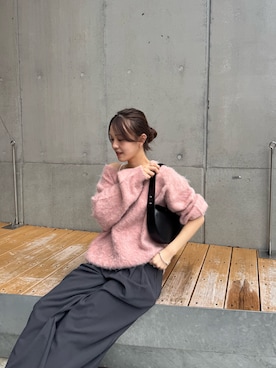 「ピンクニット」｜Chisato Tagamiさん（レディース・163cm）の秋コーディネート
