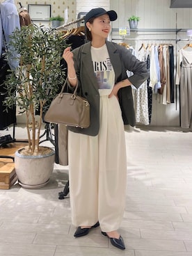 「A part by（アパートバイ）のアイテム（帽子）」を使った、maruさん（レディース・157cm）の春コーディネート