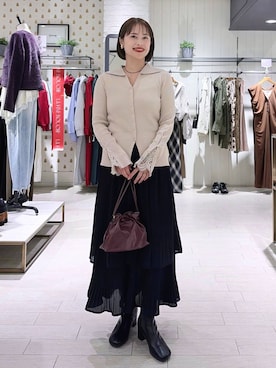 「A part by（アパートバイ）のアイテム（ブーツ）」を使った、maruさん（レディース・157cm）の秋コーディネート