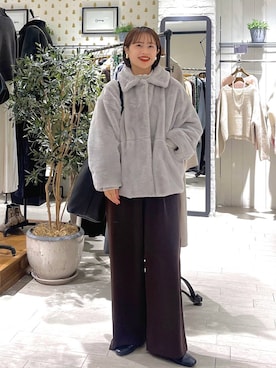 「e/rm（イーアールエム）のアイテム」を使った、maruさん（レディース・157cm）の冬コーディネート