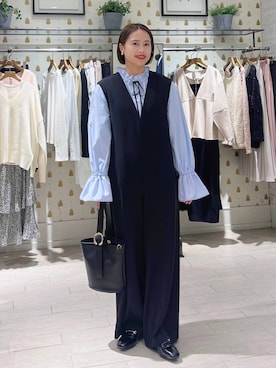 「A part by（アパートバイ）のアイテム（サロペット/オーバーオール）」を使った、maruさん（レディース・157cm）の冬コーディネート