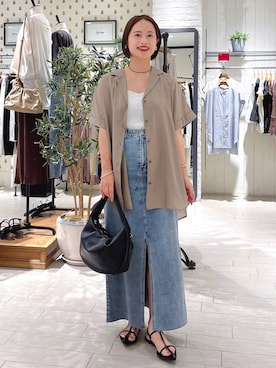 「アイテム（キャミソール）」を使った、maruさん（レディース・157cm）の夏コーディネート