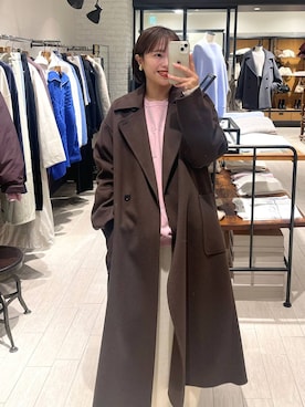 「ウエストゴム」｜「アイテム（アクセサリー）」を使った、maruさん（レディース・157cm）の秋コーディネート