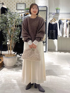 「クリスマス」｜「アイテム（アクセサリー）」を使った、maruさん（レディース・157cm）の冬コーディネート