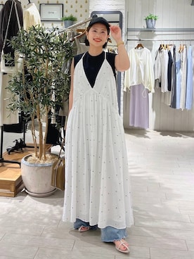 「A part by（アパートバイ）のアイテム（帽子）」を使った、maruさん（レディース・157cm）の春コーディネート