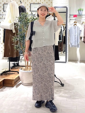 「A part by（アパートバイ）のアイテム（帽子）」を使った、maruさん（レディース・157cm）の夏コーディネート