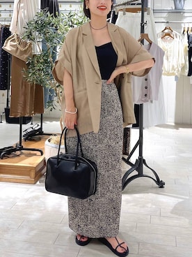 「アイテム（ジャケット/アウター、イエロー系）」を使った、maruさん（レディース・157cm）の夏コーディネート