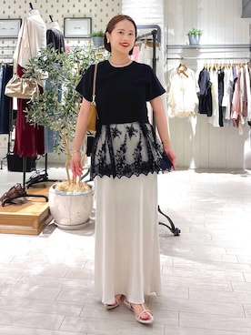 「ウエストゴム」｜「アイテム（ワンピース/ドレス）」を使った、maruさん（レディース・157cm）の夏コーディネート