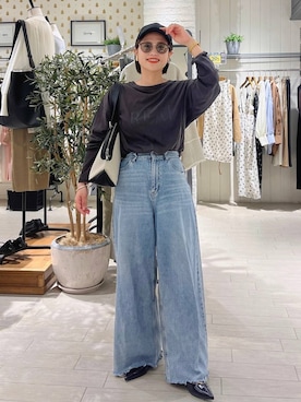 「A part by（アパートバイ）のアイテム（帽子）」を使った、maruさん（レディース・157cm）の春コーディネート