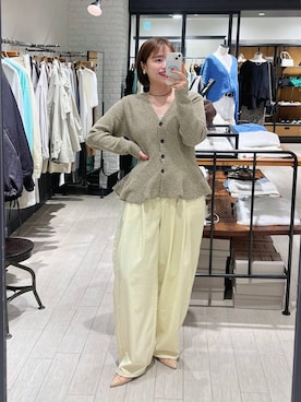 「A part by（アパートバイ）の≪追加5≫【WEB限定】キラキラビーズネックレス（ネックレス、ブラック系）」を使った、maruさん（レディース・158cm）の春コーディネート