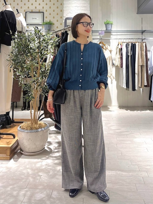 Pom♡専用2ピース ZARA 2025新作 ボーダー パイピングニットトップス - メルカリ