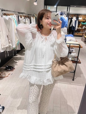 「A part by（アパートバイ）のチェーン2WAYBAG（ショルダーバッグ、ベージュ系）」を使った、maruさん（レディース・158cm）の春コーディネート