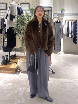 「A part by（アパートバイ）のアイテム（その他アウター）」を使った、maruさん（レディース・157cm）の秋コーディネート
