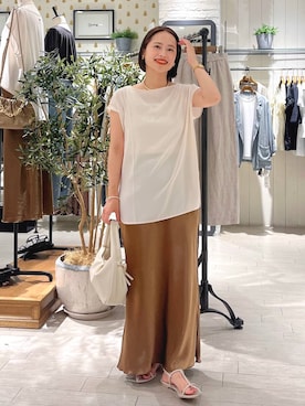 「A part by（アパートバイ）のネックカフ（ネックレス）」を使った、maruさん（レディース・157cm）の夏コーディネート