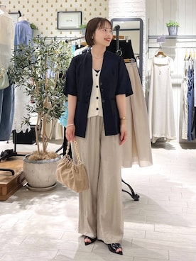 「A part by（アパートバイ）のチェーン2WAYBAG（ショルダーバッグ、ベージュ系）」を使った、maruさん（レディース・158cm）の春コーディネート