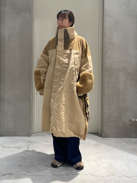 「アイテム（モッズコート）」を使った、ささきともみさん（レディース・158cm）の冬コーディネート