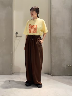 「CIAOPANIC TYPY（チャオパニックティピー）のアイテム（スラックス）」を使った、ささきともみさん（レディース・158cm）の春コーディネート