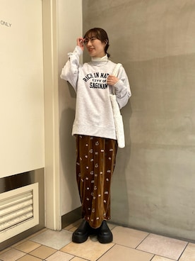 ささきともみさん（レディース・158cm）の冬コーディネート